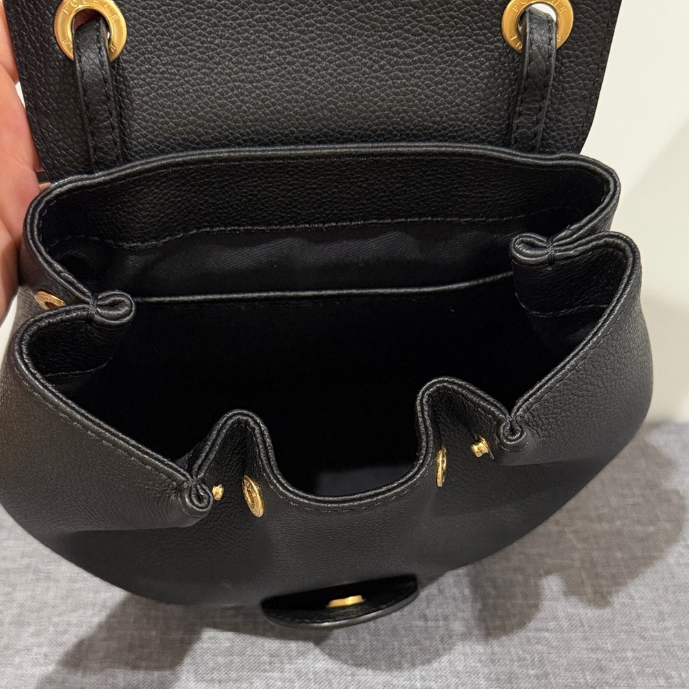 Polene Black Leather Backpack - image 3